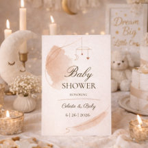 Faire-part de Baby Shower Rêverie Lunaire Neutre