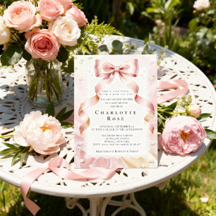 Faire-part de Baby Shower Rose Coquette