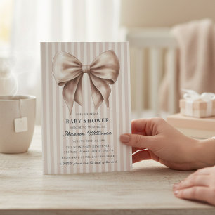Faire-part de Baby Shower Sophistiqué avec Ruban e