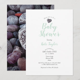 Faire-part de Baby Shower / Sprinkle Pebble Heart