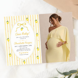 Faire-part de Baby Shower Stripes Lemon Ciao Baby