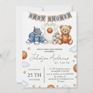 Faire-part de Baby Shower sur le thème de basket-b