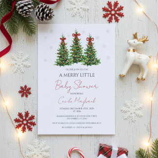 Faire-part de Baby Shower sur le thème de Noël