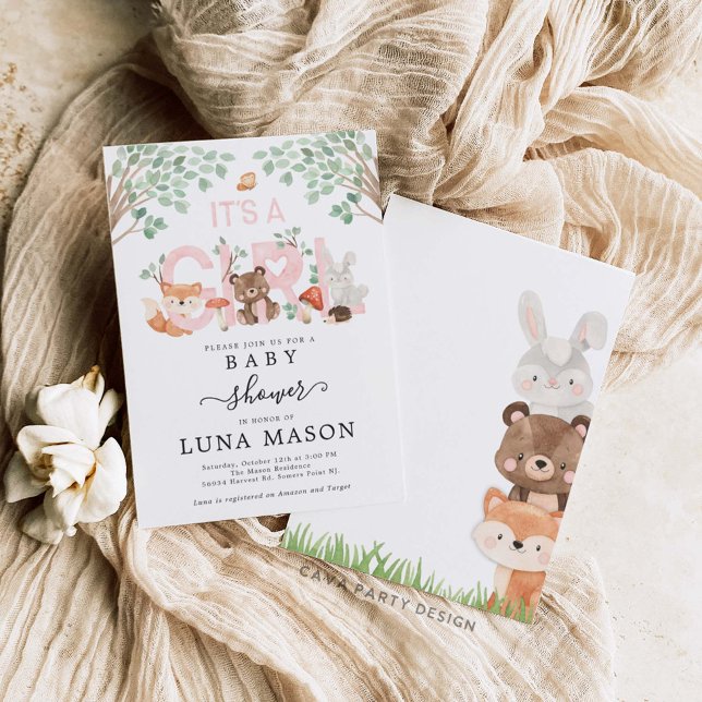 Faire-part de Baby Shower sur le thème des animaux (Créateur téléchargé)