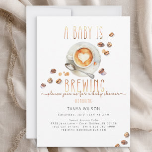 Faire-part de Baby Shower sur le thème du café, ge
