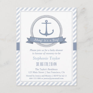 Faire-part de Baby Shower sur le thème nautique él