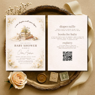 Faire-Part de Baby Shower Tout dans un Livre Nouve