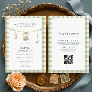 Faire-part de Baby Shower Tout en Un Vêtements de