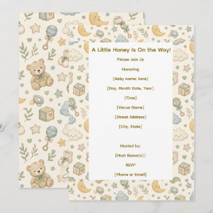 Faire-Part de Baby Shower Un Petit Miel En Route