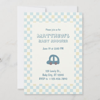 Faire-part de Baby Shower | Voiture Jouet pour Béb