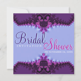 Faire-part de bains de mariage en satin bleu viole