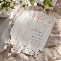 Faire-part de bains de mariée en feuille d'or Robe