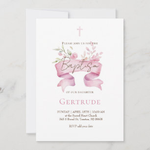 faire-part de baptême bouquet délicat