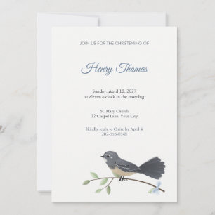 Faire-part de baptême Fantail Songbird