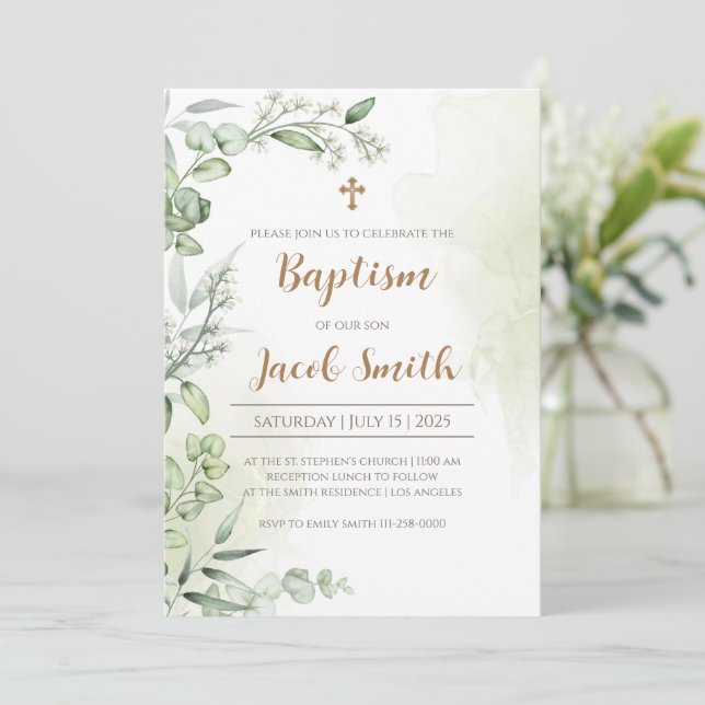 Faire-part de baptême & invitations pour baptême (Debout devant)