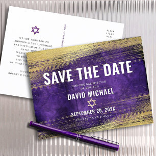 Faire-part de Bar Mitzvah à conserver - Ombre viol