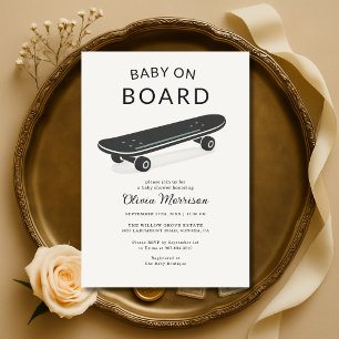 Faire-part de Bébé à Bord pour Baby Shower Skatebo