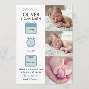 Faire-part de bébé/carte de remerciements