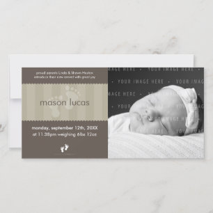 FAIRE-PART DE BÉBÉ DE PHOTO : : pieds heureux de