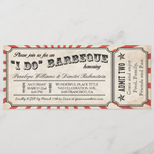 Faire-part de billet vintage I DO BBQ