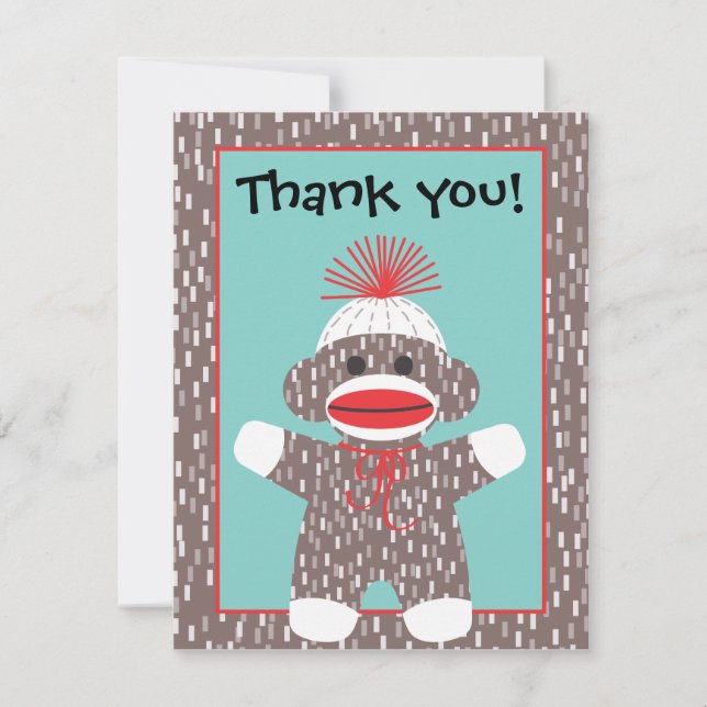 Faire-part de carte de note de Merci de singe de (Devant)