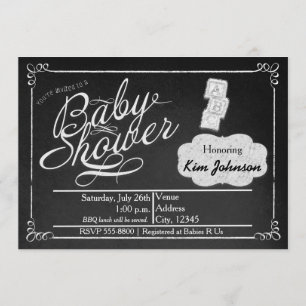 Faire part de carte d'invitation de tableau craie 