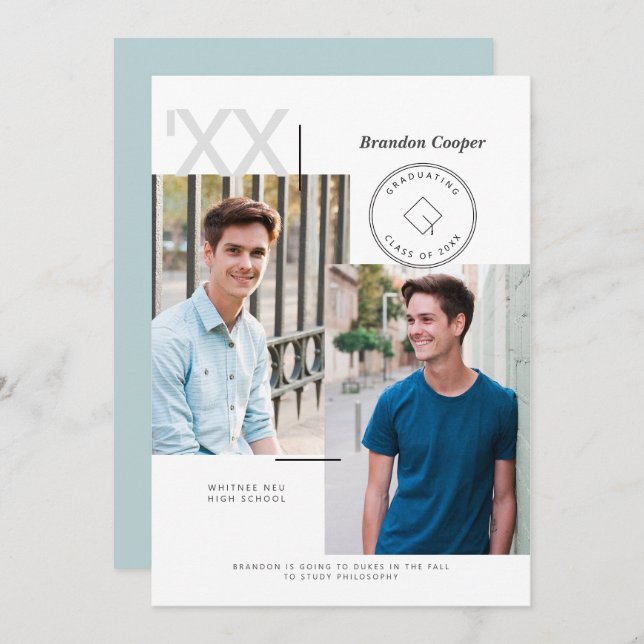 Faire-part de Casquette contemporain (Devant / Derrière)