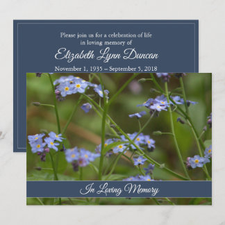 Faire-part de cérémonie commémorative de myosotis