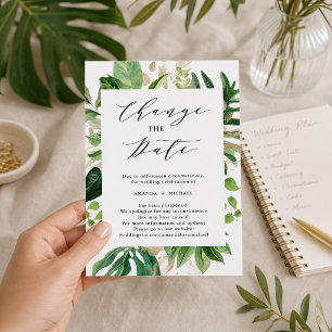 Faire-part de Changement de Date avec des Feuilles