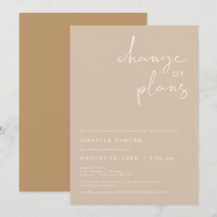 Faire-part de changement de plans pour un mariage