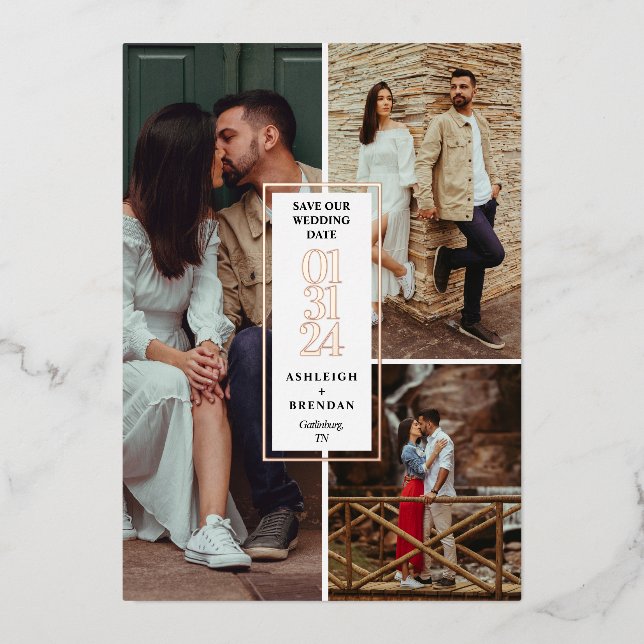 Faire-part de collage de photo moderne (Recto)