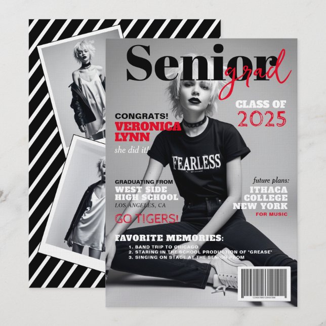 Faire-part de couverture de magazine moderne de ni (Devant / Derrière)