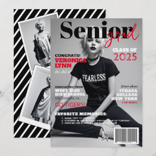 Faire-part de couverture de magazine moderne de ni