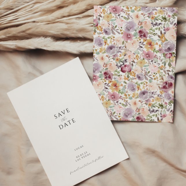 Faire-part de date à retenir floral moderne (Créateur téléchargé)