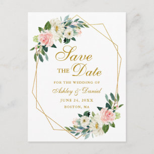 Faire-part de date de mariage à encadrer floral ro