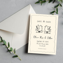 Faire-part de date de mariage à l'aigrette caprici