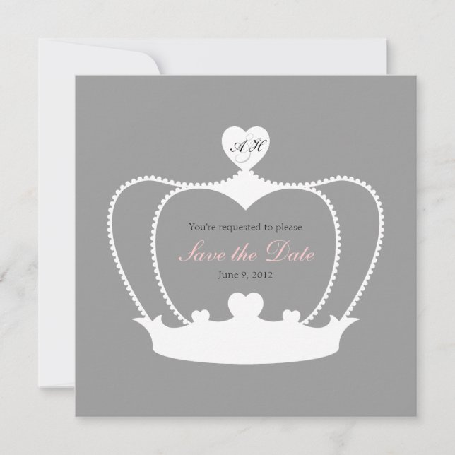 Faire-part de date de mariage à monogramme (Devant)