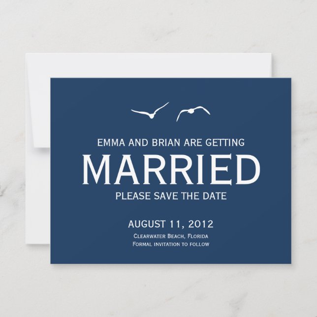 Faire-part de date de mariage avec des colombes de (Devant)