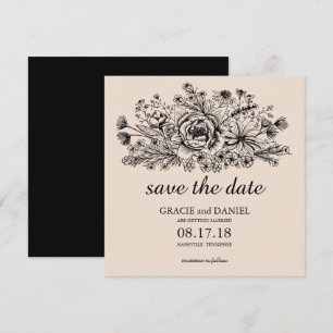 Faire-Part de Date de Mariage avec Eau-Forte de Ch