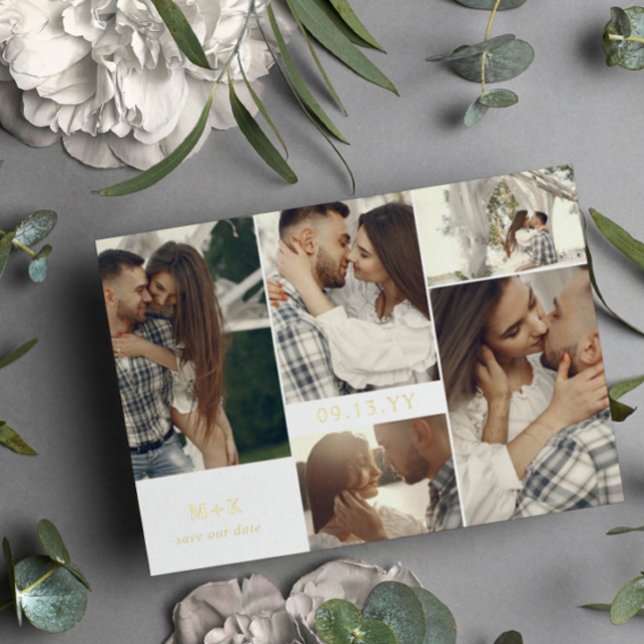 Faire-part de date de mariage avec initiales et ph (Créateur téléchargé)