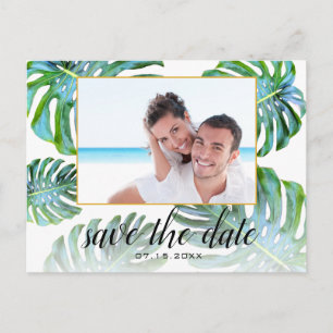 Faire-Part de Date de Mariage avec Photo de Feuill