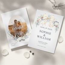 Faire-part de date de mariage avec photo florale d
