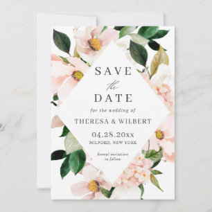 Faire-part de date de mariage Hortensia rose