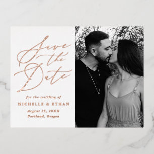 Faire-part de date de mariage minimaliste avec cal