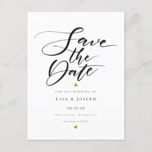 Faire-Part de Date de Mariage Minimaliste Cœurs en