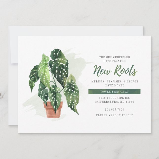 Faire-part de déménagement botanique (Devant)