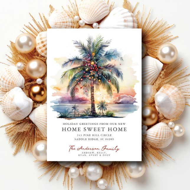 Faire-part de déménagement de Noël tropical (Créateur téléchargé)