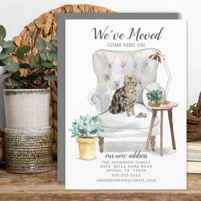 Faire-part de déplacement de chat Tabby Brown (Créateur téléchargé)