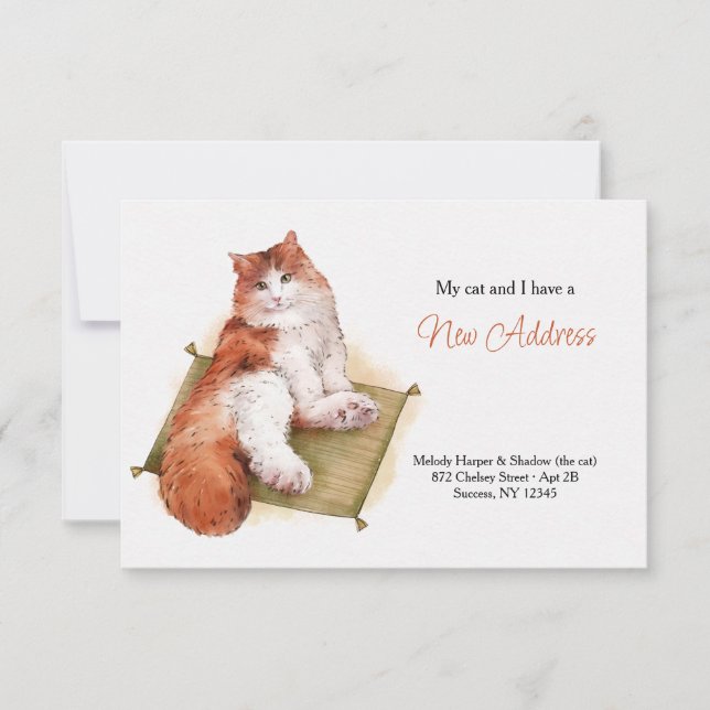 Faire-part de déplacement de chats Purr (Devant)