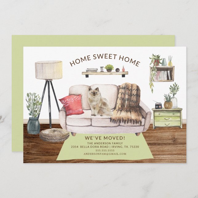 Faire-part de déplacement de chats Ragdoll (Devant / Derrière)